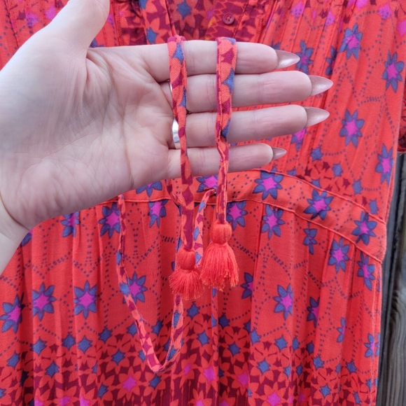 Free People Red and Orange Maxi Dress Xs - Picture 10 of 10